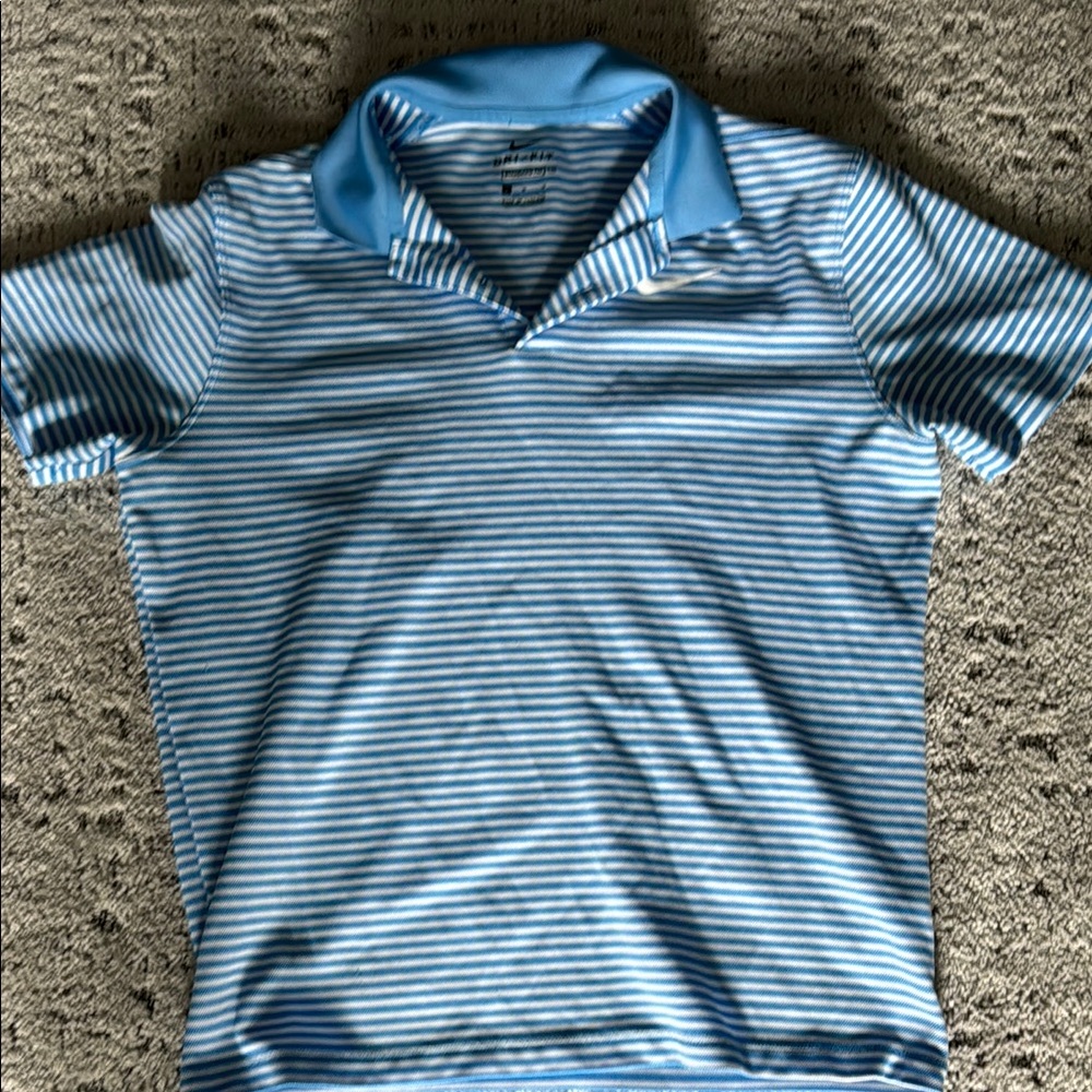 Nike Blue Polo Shirt with Stripes